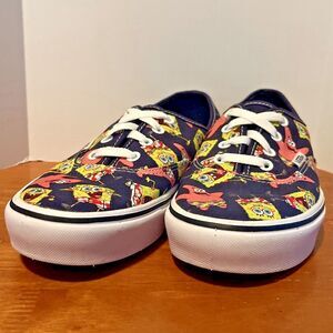 Vans SpongeBob X ComfyCush Authentic AlohaBob Shoes Men‎ 6 Women 7.5 Navy Blue